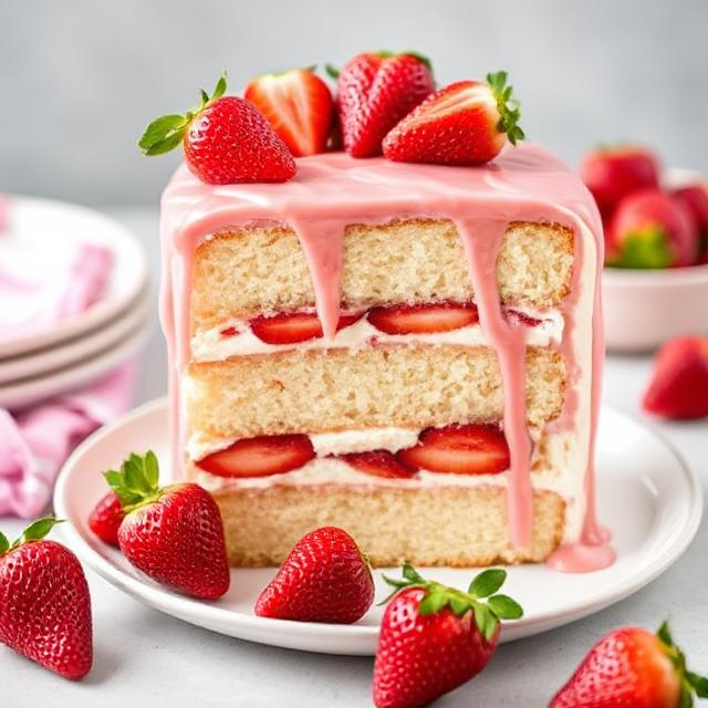 Image of Strawberries and Cream (strawberry glaze)
